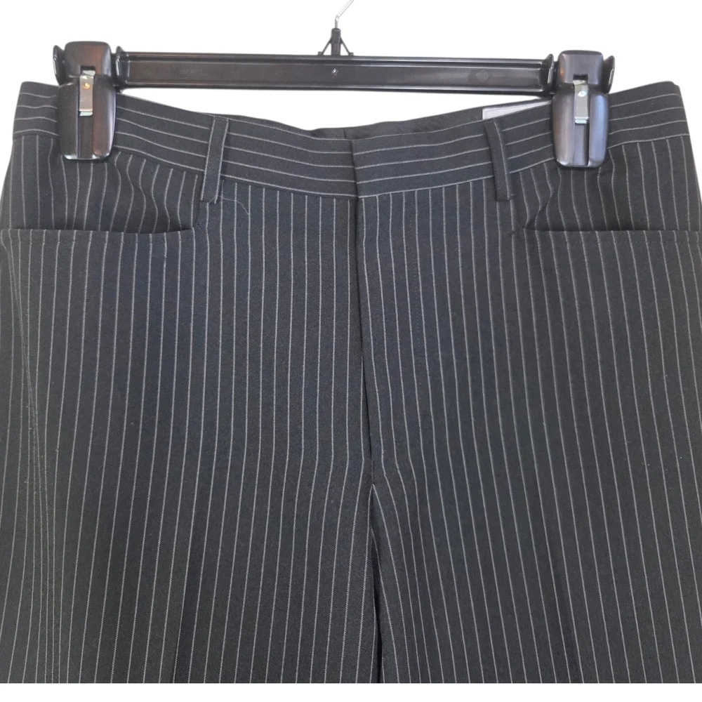 Le Chateau Black Pinstripe Wide Leg Pants Size 33 - Picture 4 of 6